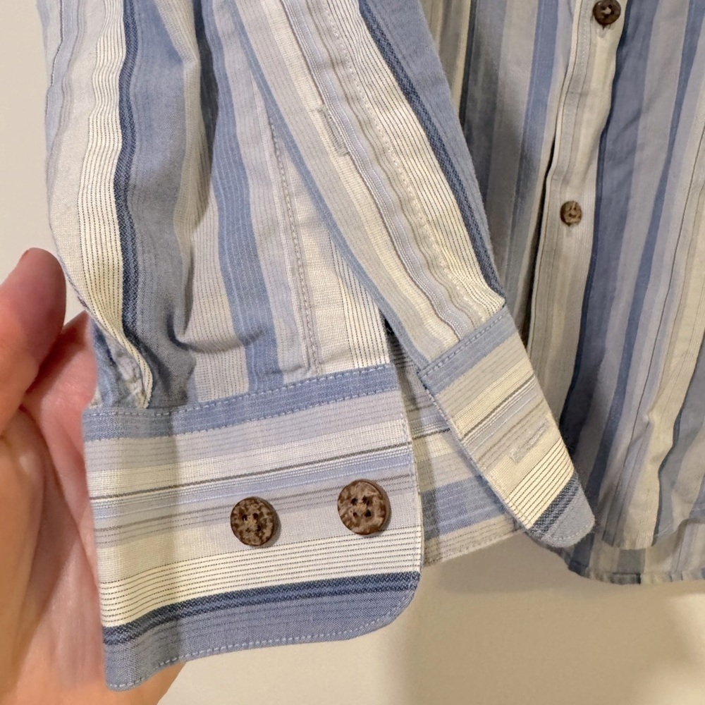 Jos. A. Bank Light Blue and White Striped Shirt size medium - Picture 4 of 4